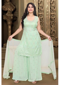 Sea Green Color Designer Sharara